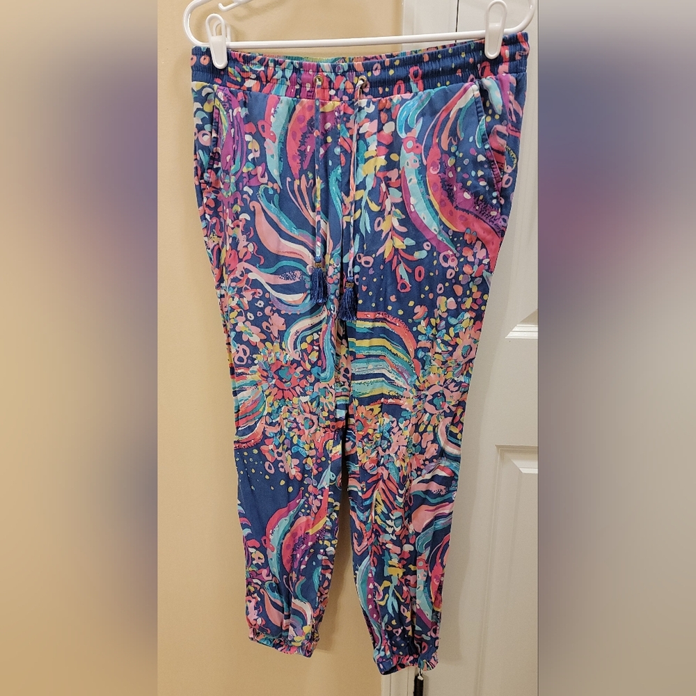 Lilly Pulitzer Multicolor Swirl Print Joggers